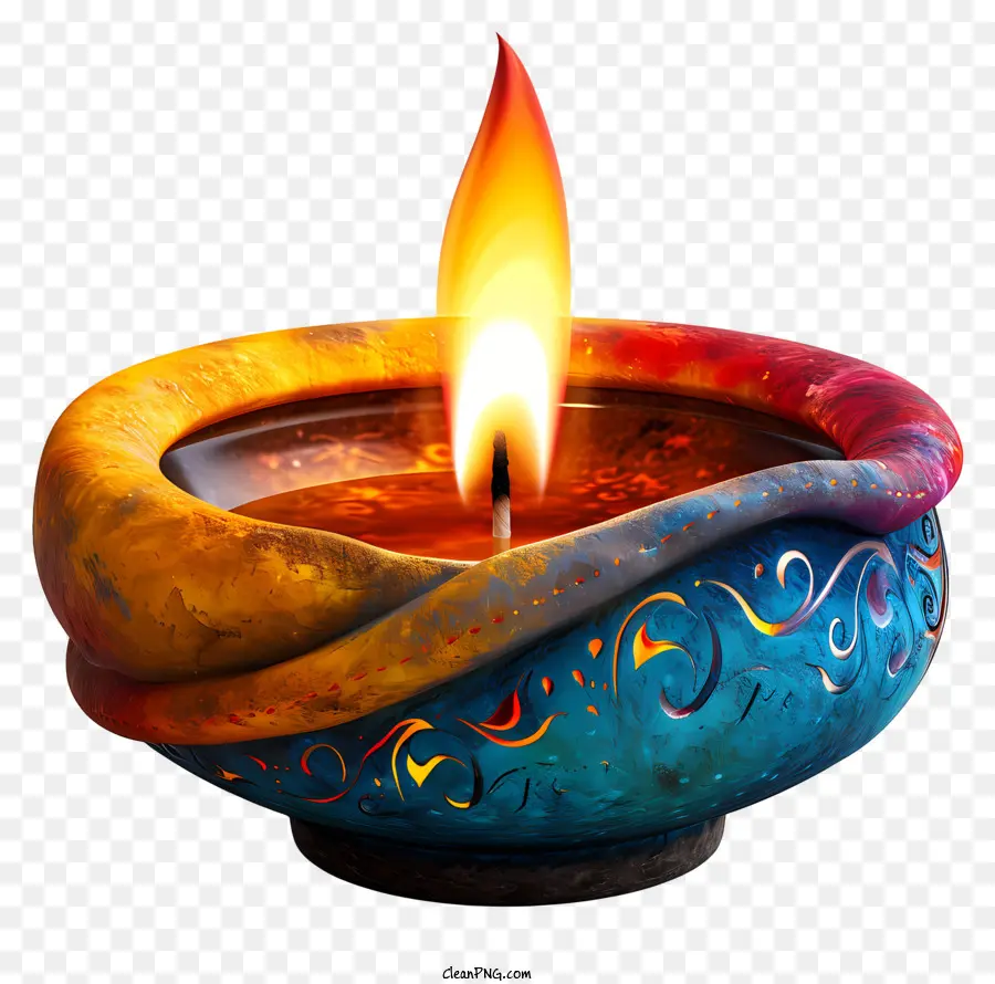Lâmpada De Diwali，Vela Colorida PNG