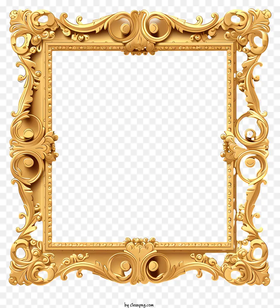 Quadro De Ouro Realista，Golden Frame PNG