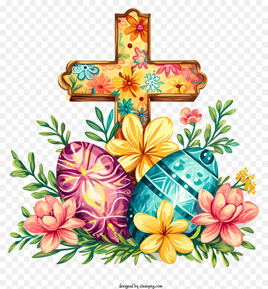 Feliz Cruz De Páscoa，Decorações De Páscoa PNG