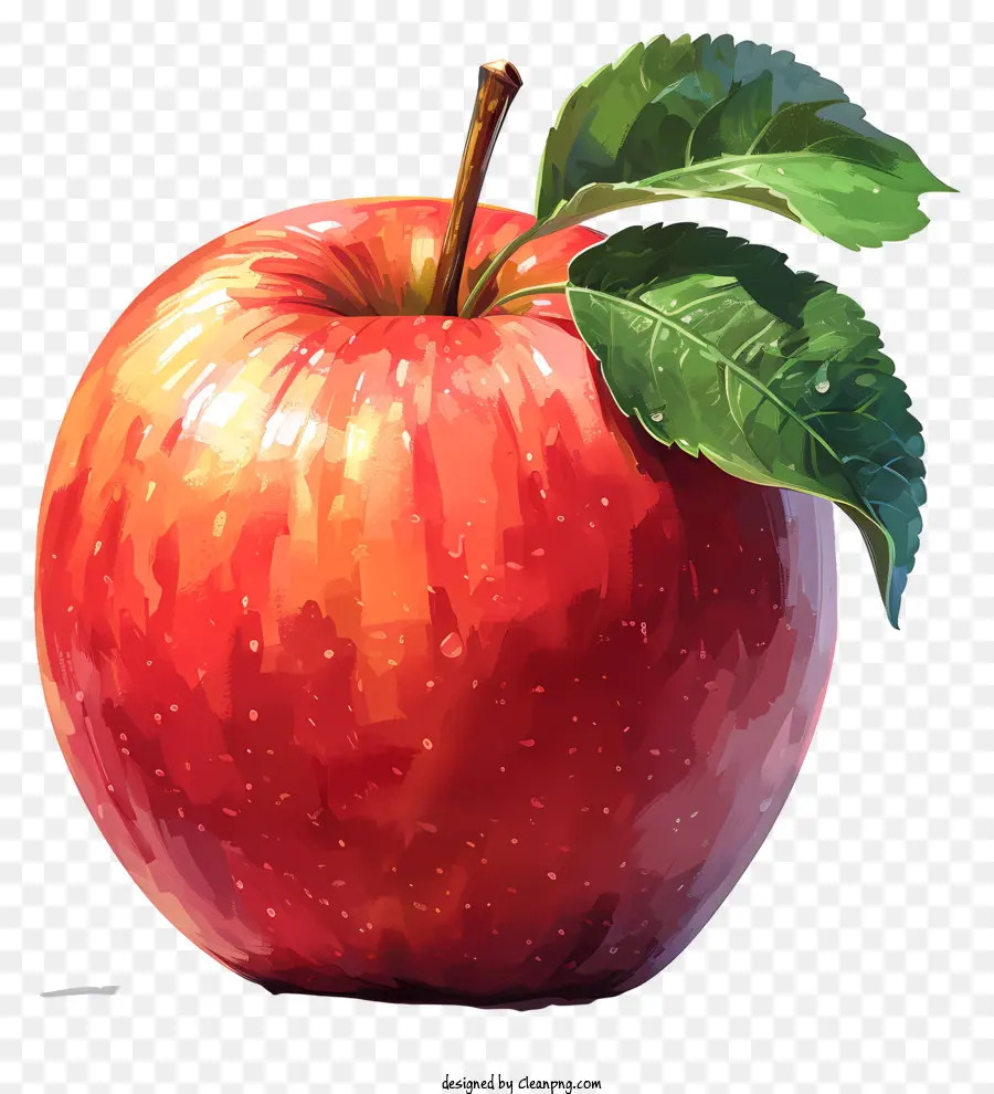 A Red Apple，Folha PNG