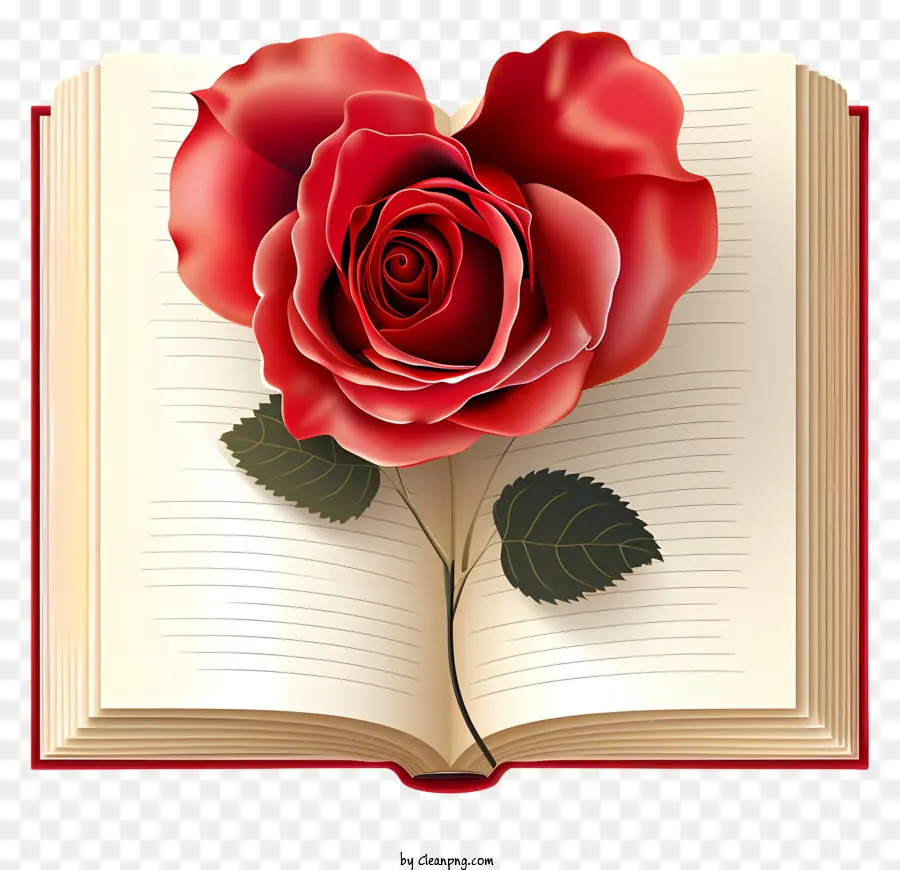 Rose Em Livro，Rosa Em Forma De Coração PNG