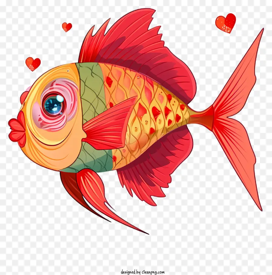 Peixe De Dia Dos Namorados Plano，Peixes Coloridos PNG