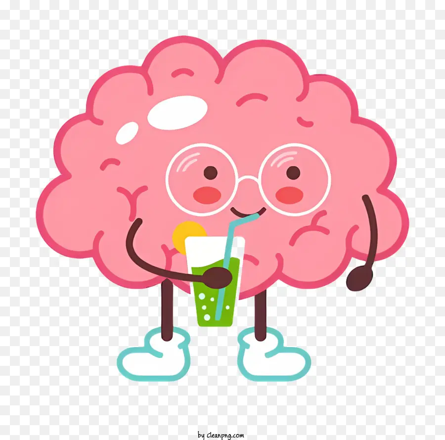 Cartoon Cérebro，Cérebro Com óculos PNG