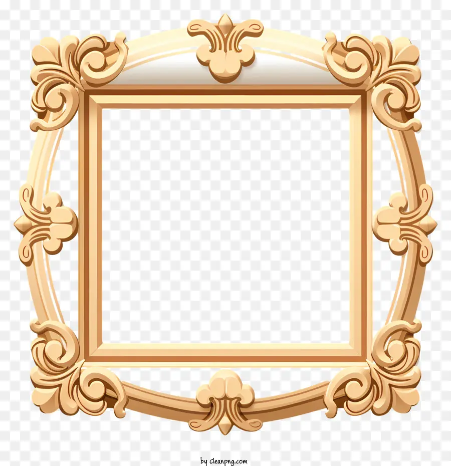 Quadro Dourado Desenhado à Mão，Quadro De Ouro Ornamentado PNG