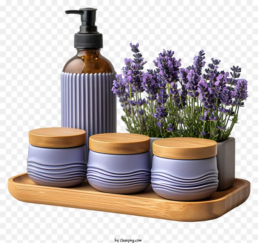 Frascos De Sabonete，Conjunto Lavanda PNG