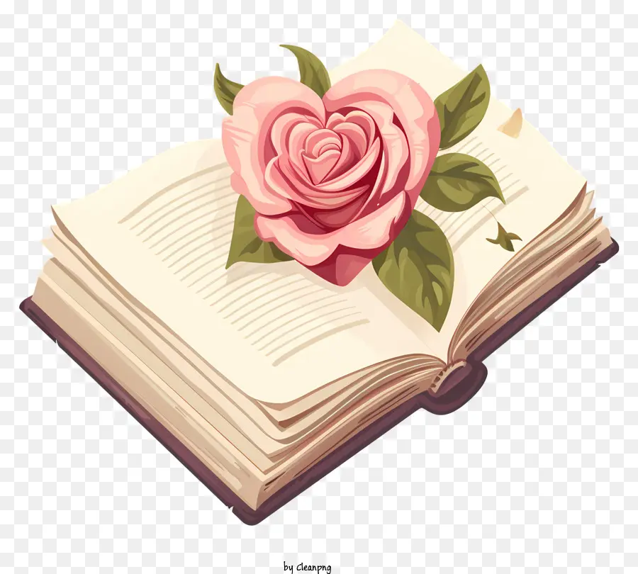 Rose Em Livro，Rosa Cor De Rosa PNG
