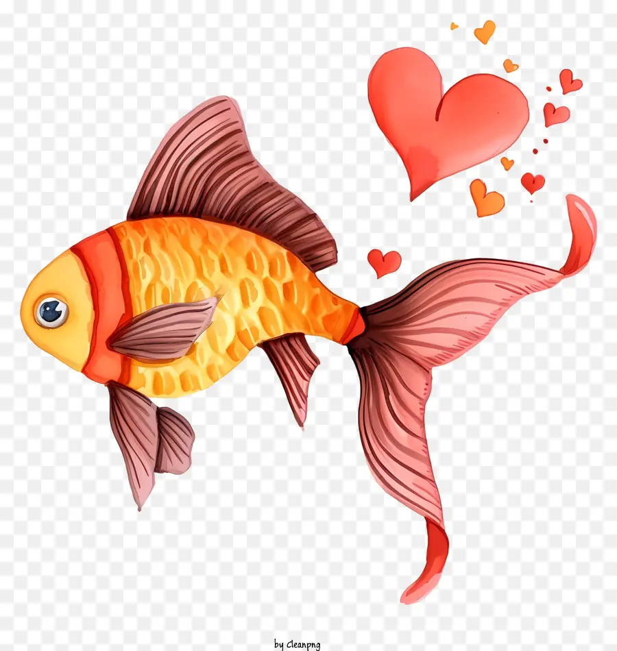 Peixe De Namorado Desenhado à Mão，Peixinho PNG