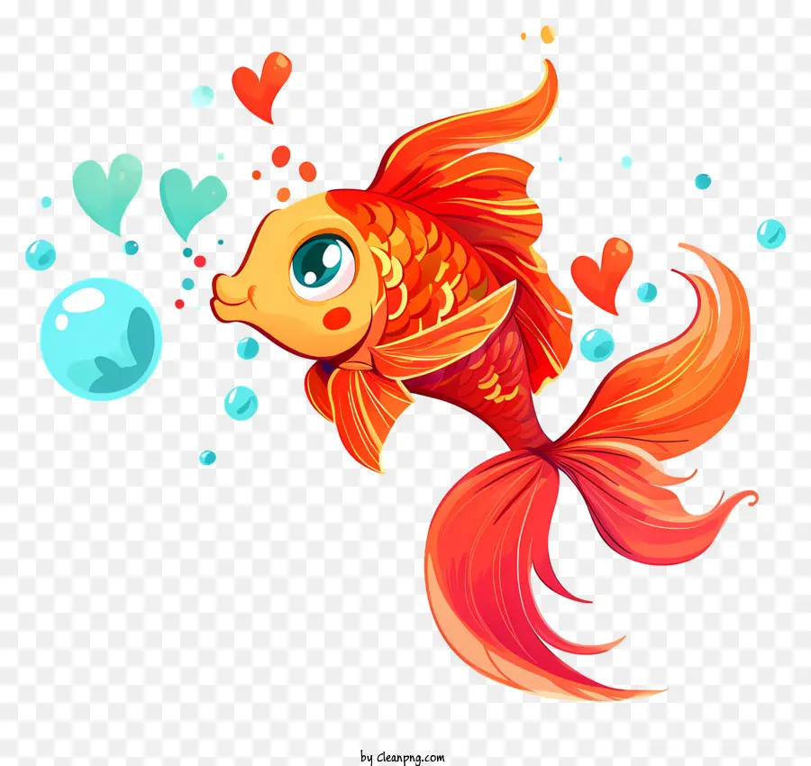 Cartoon Valentine Fish，Peixinho PNG