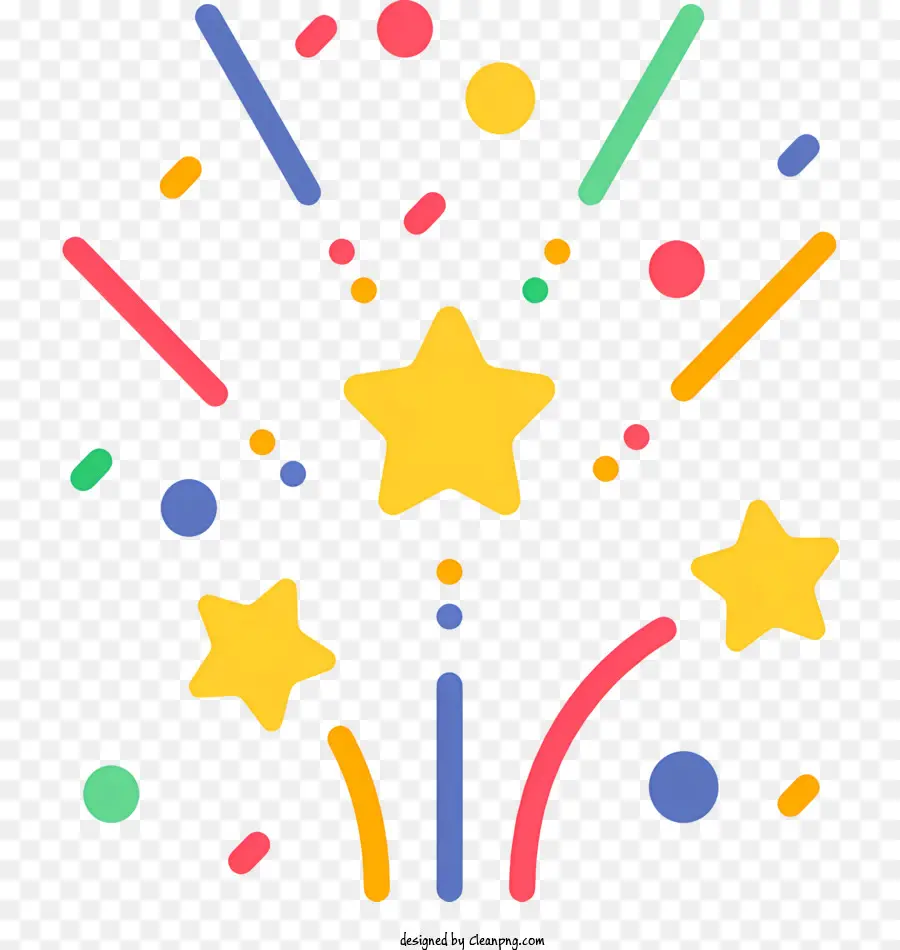 Fogos De Artifício ícone，Estrela Colorida PNG