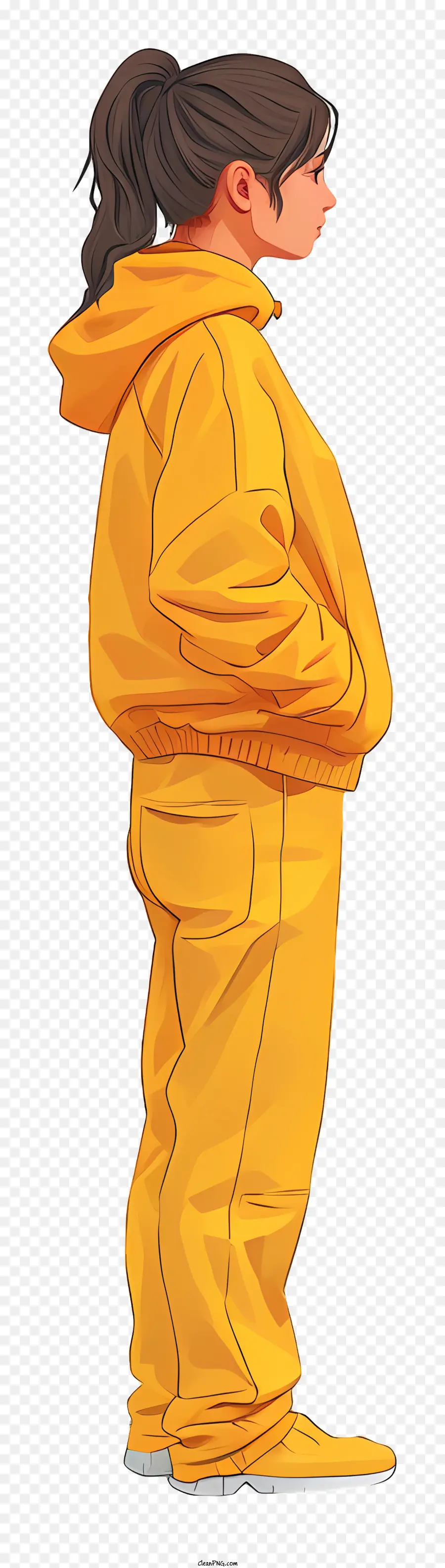 Estilo Doodle Pose，Moletom Amarelo PNG