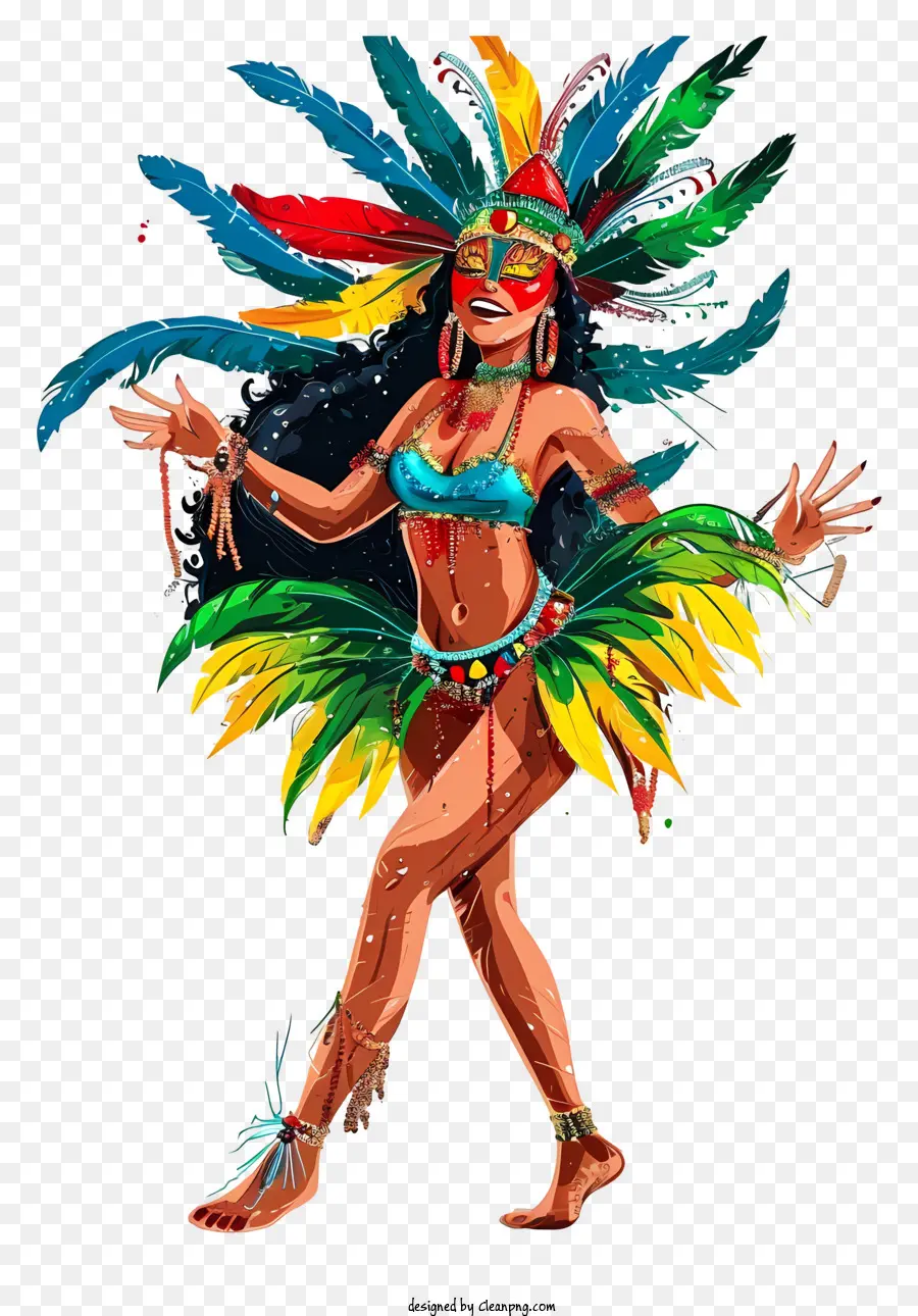 Dançarina De Samba Brasileira Desenhada à Mão，A Bailarina PNG
