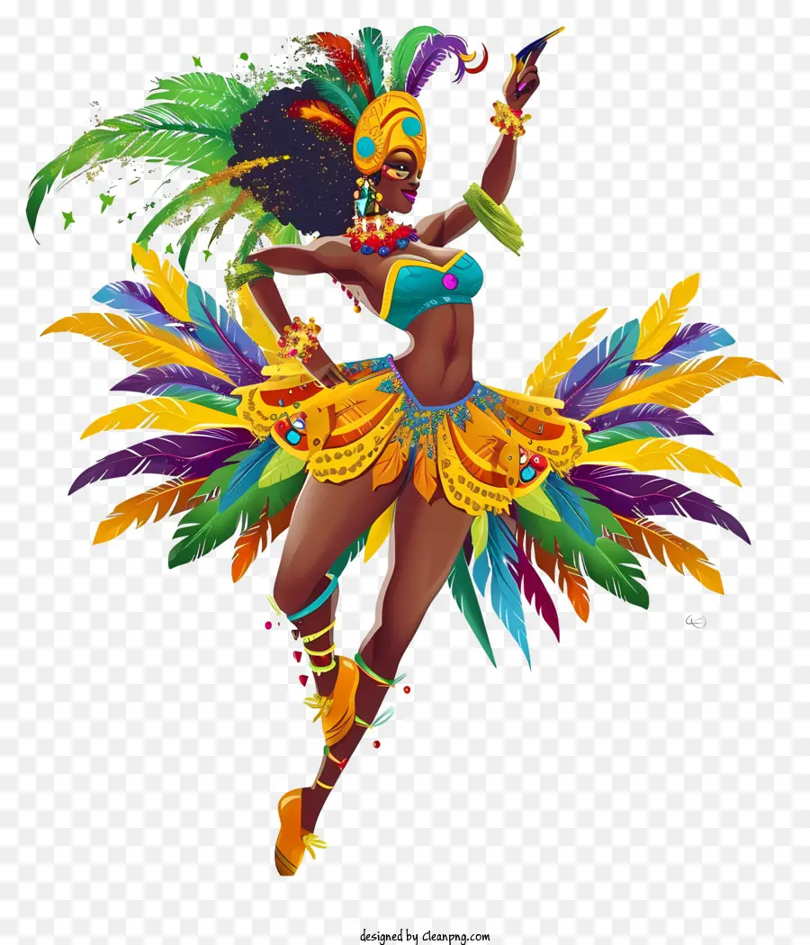 Dançarina Samba Brasileira，Fantasias De Carnaval PNG