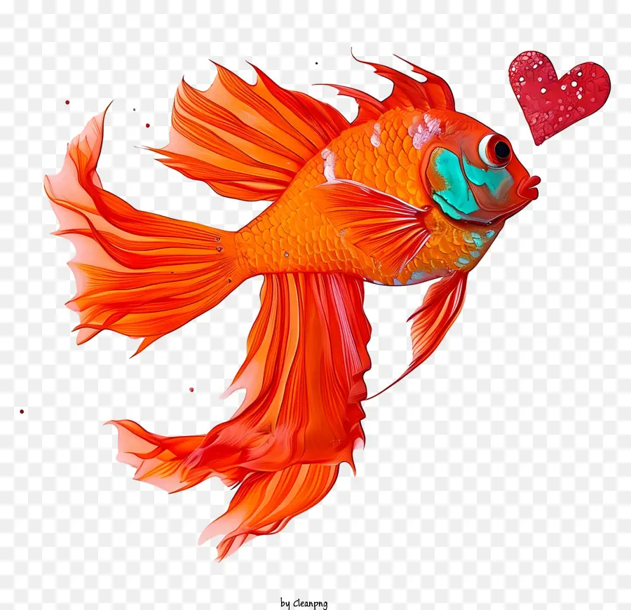 Valentine Peixe，O Peixe Laranja PNG