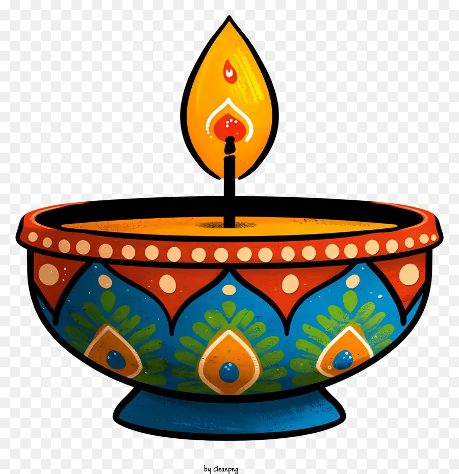 Lâmpada De Diwali Desenhada à Mão，Tigela Decorativa Pequena PNG