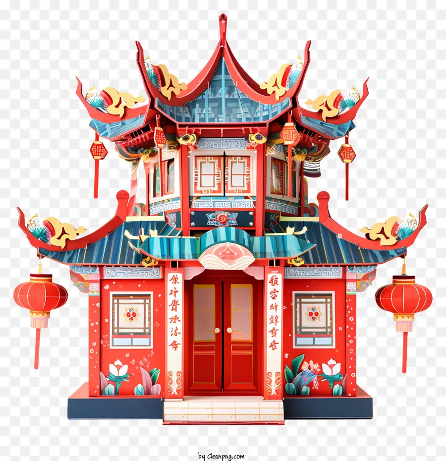 Edifício De Ano Novo Chinês，Casa Chinesa Tradicional PNG
