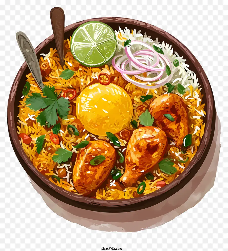 Frango Desenhado à Mão Biryani，Keywords PNG