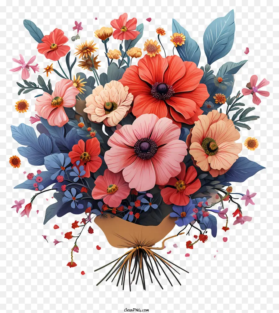 Arranjo De Flores Pastel，Bouquet Of Flowers PNG