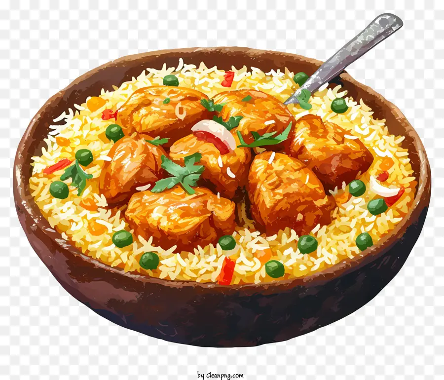 Frango Aquarela Biryani，Arroz PNG