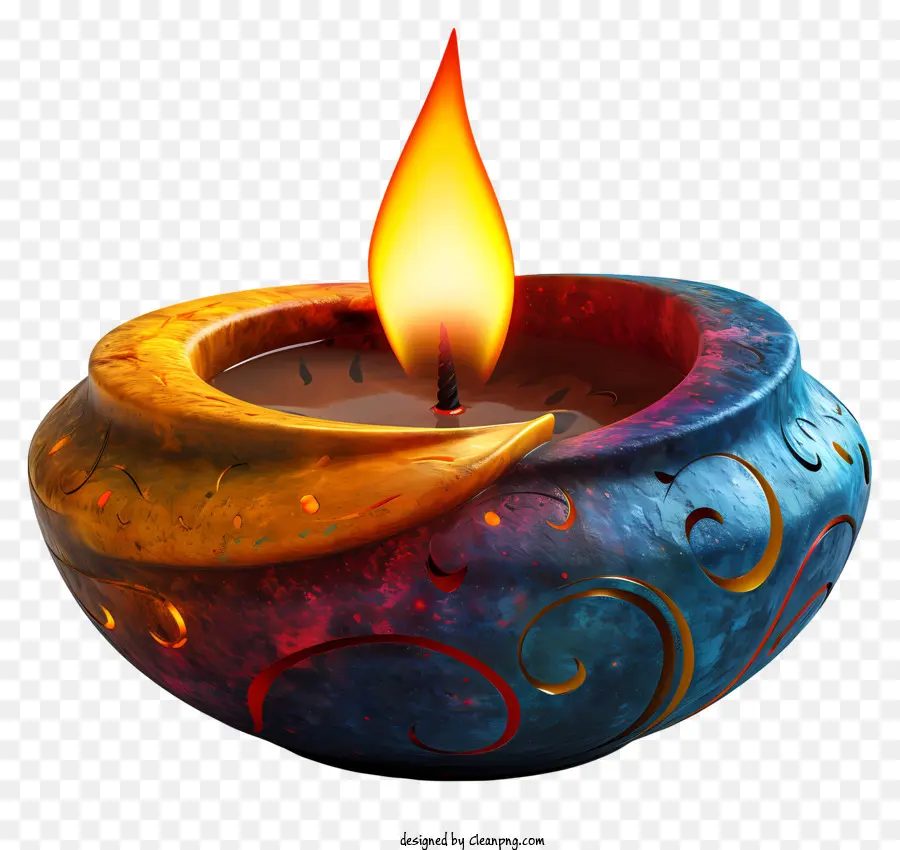 Lâmpada De Diwali，Velas Intricadamente Decoradas PNG