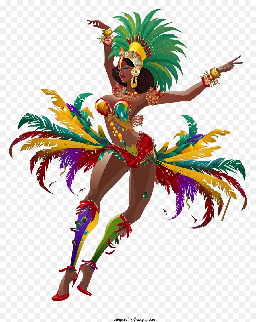 Dançarina Samba Brasileira，Fantasia De Samba PNG