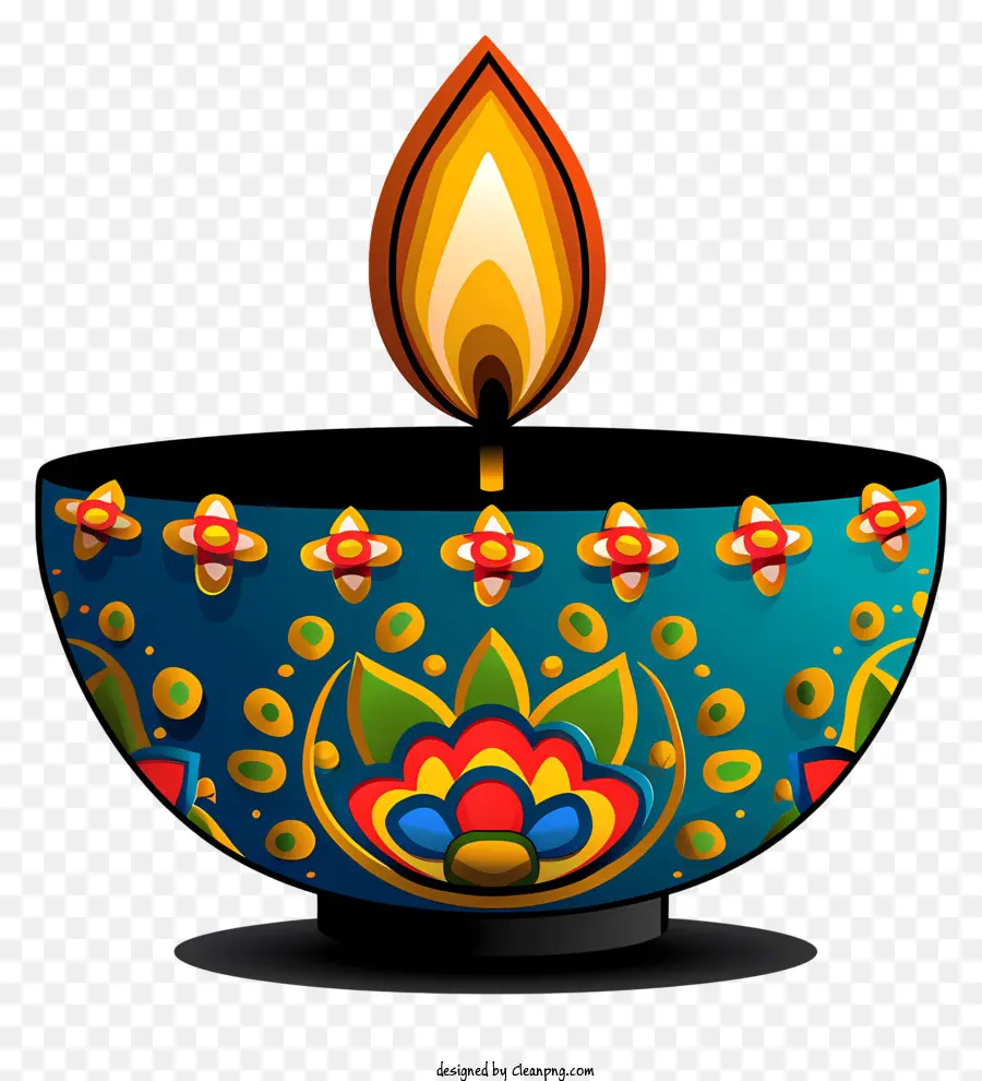Lâmpada De Diwali Desenhada à Mão，Vela Decorativa PNG