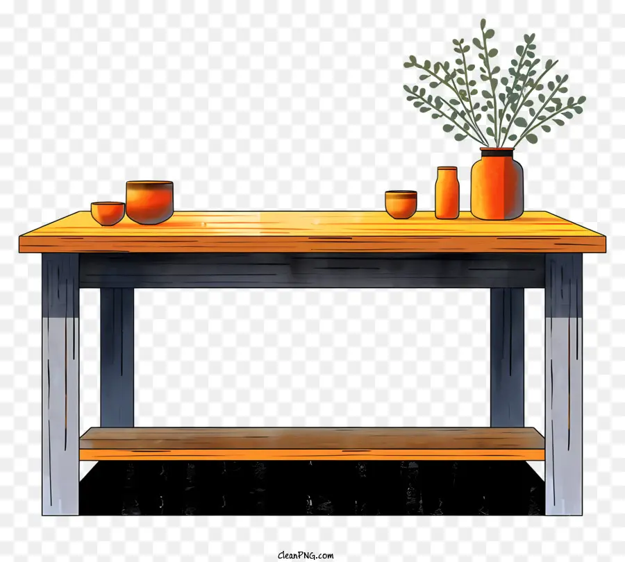 Mesa De Desenho Animado Em Aquarela，Mesa De Madeira PNG