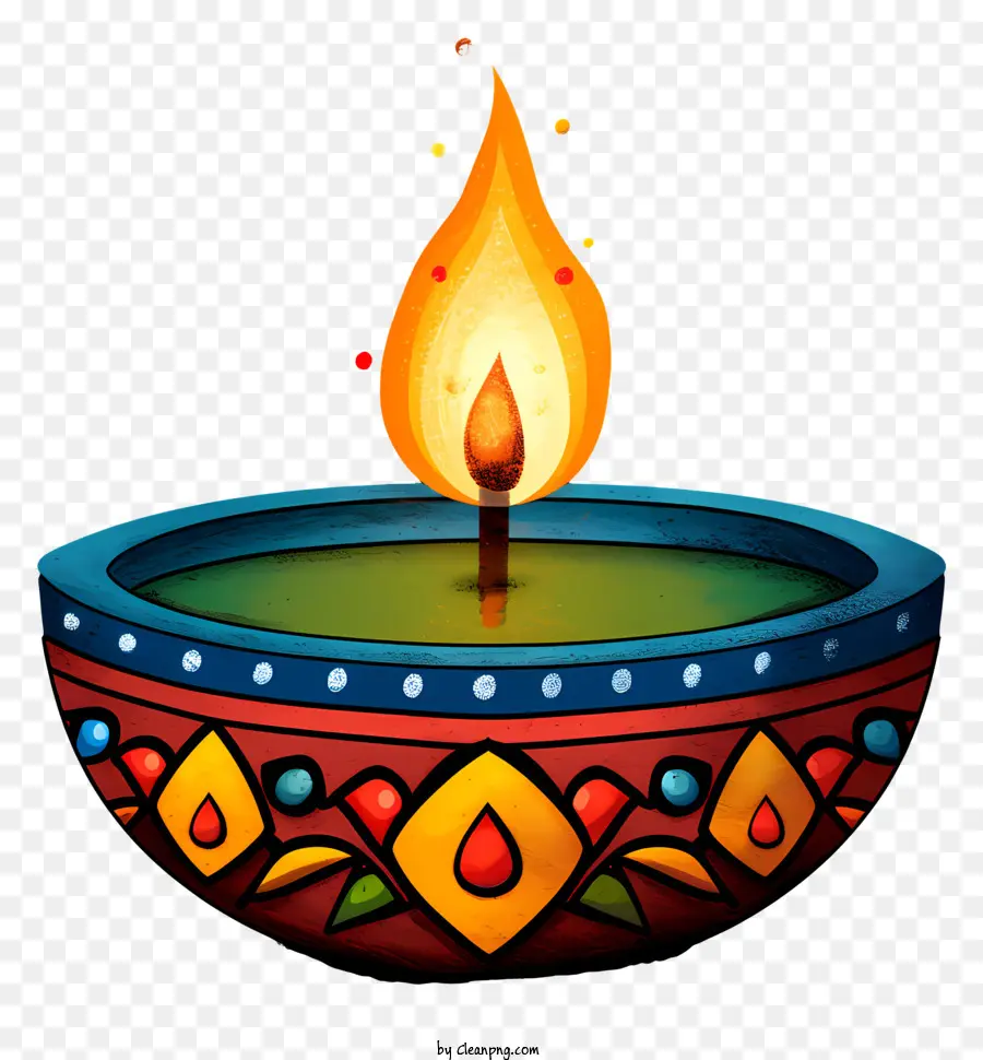 Lâmpada De Diwali Desenhada à Mão，Lâmpada De óleo Decorativa PNG