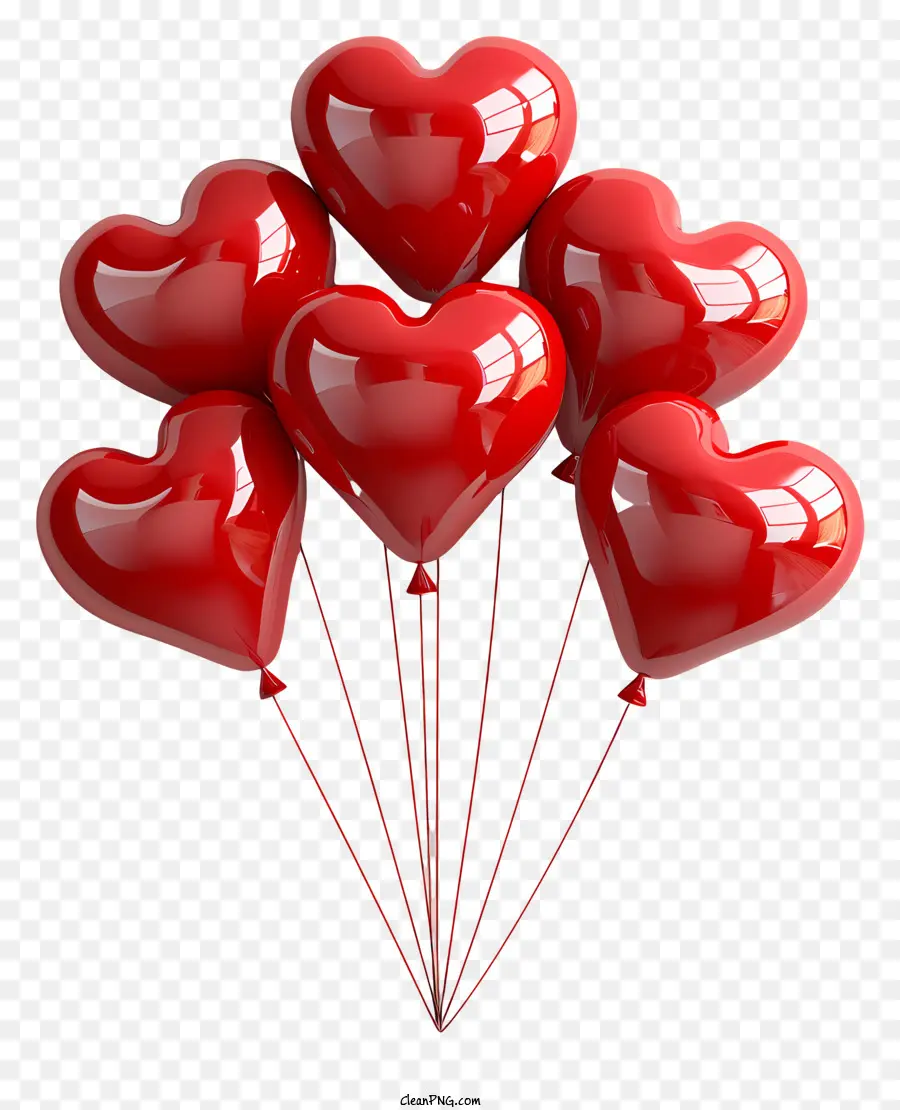 Balões De Coração，Objetos Reais PNG