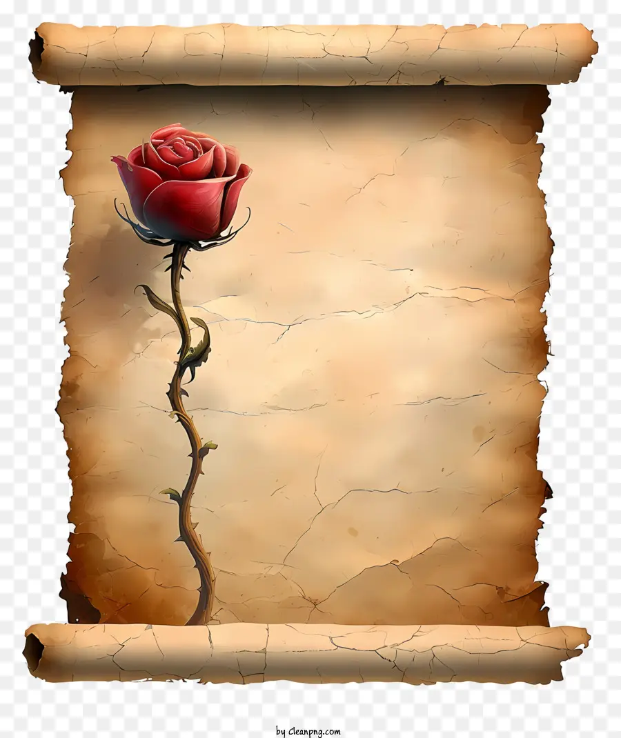 Papel Antigo Em Aquarela，Palavras Chave Red Rose PNG