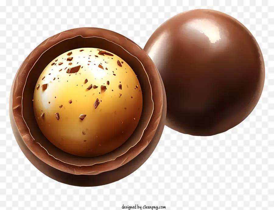 Bola De Chocolate Em Aquarela，Ovo De Chocolate Escuro PNG