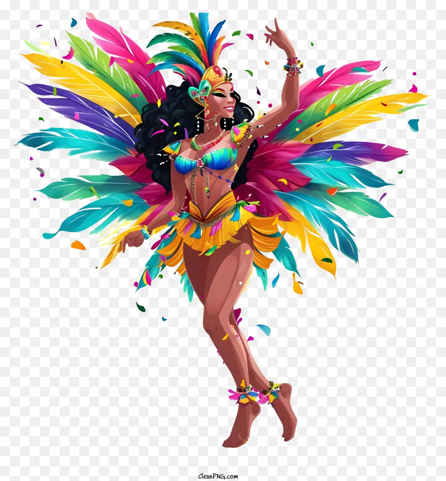 Designs De Personagens Inventivos，Dançarina De Samba Brasileira PNG
