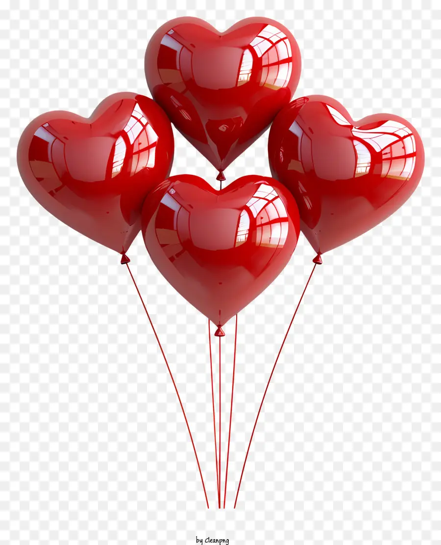 Balões De Coração，Coração Vermelho Balão PNG