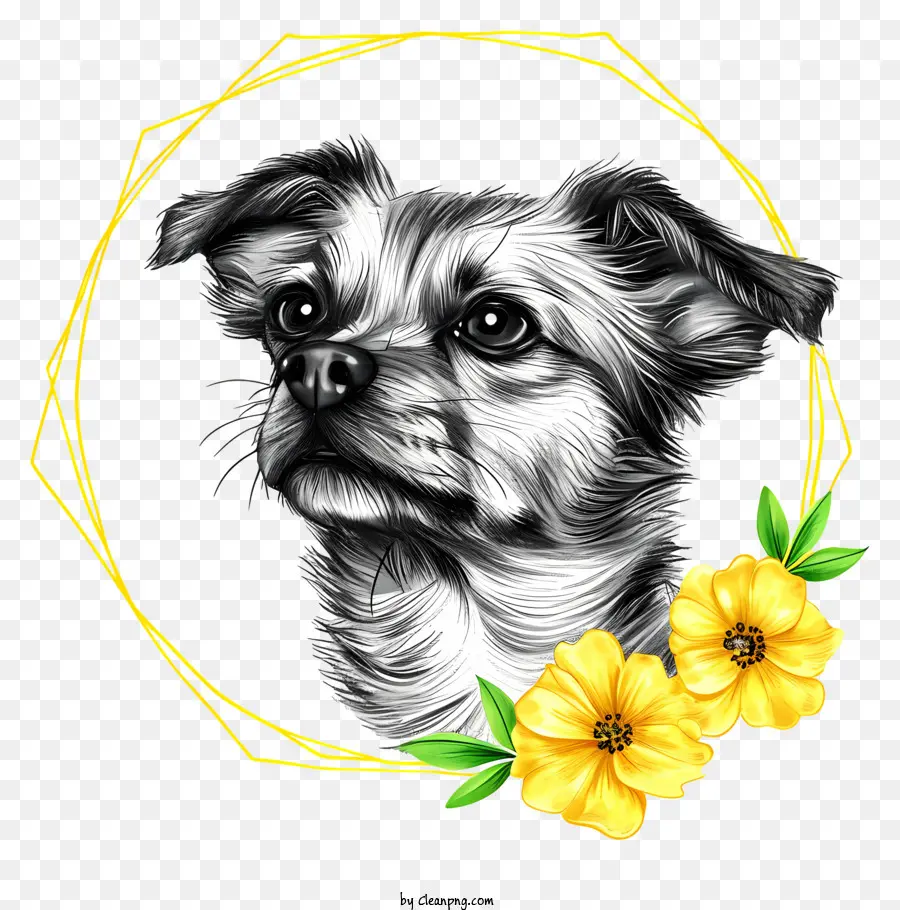 Quadro Redondo De Esboço，Cachorro Chihuahua PNG