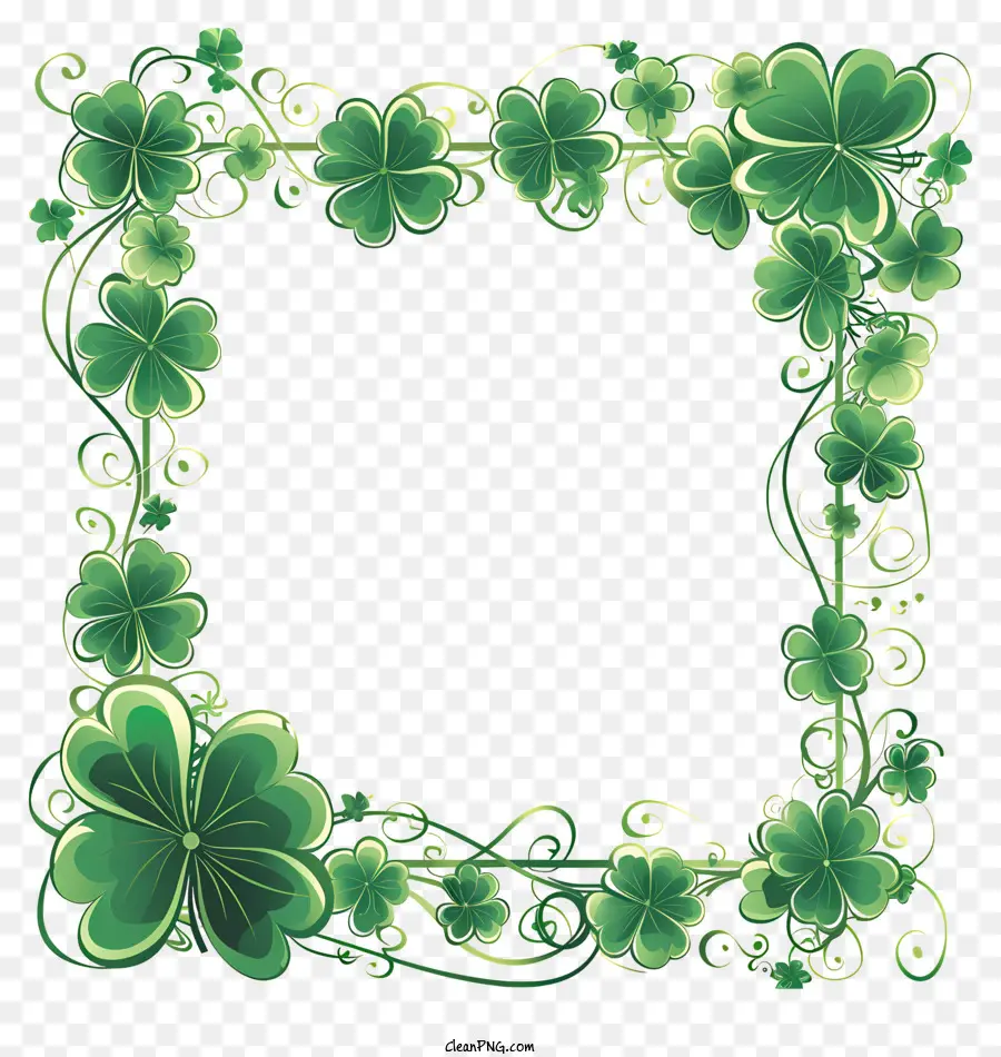 Quadro Do Dia De St Patricks，Fronteira De Shamrock PNG