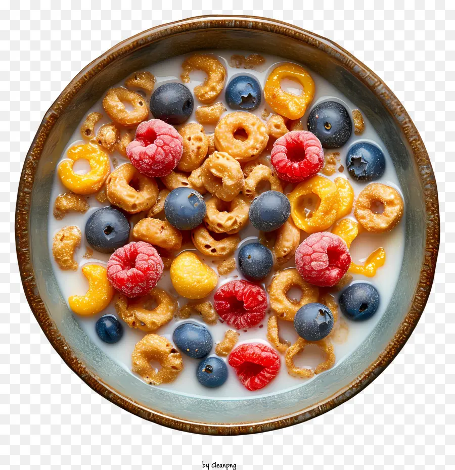 Tigela De Cereal，Cereais Com Bagas PNG