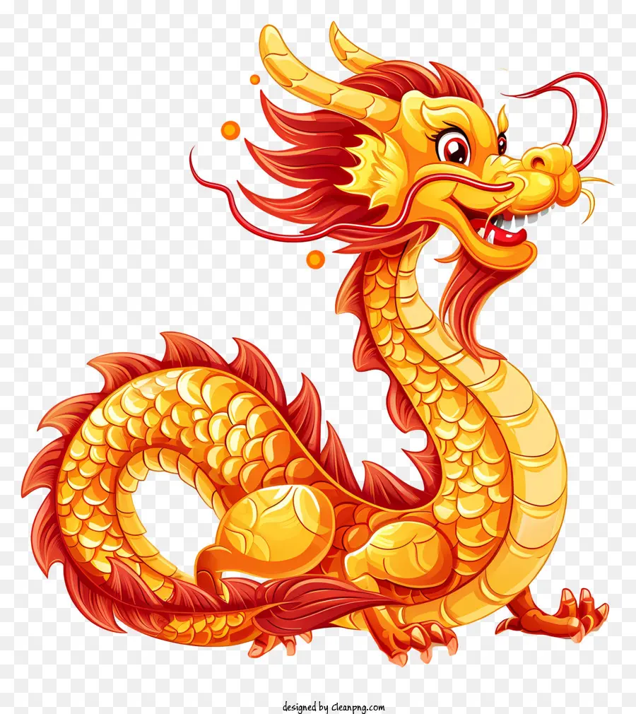 Ano Novo Chinês，Dragão De Ouro PNG