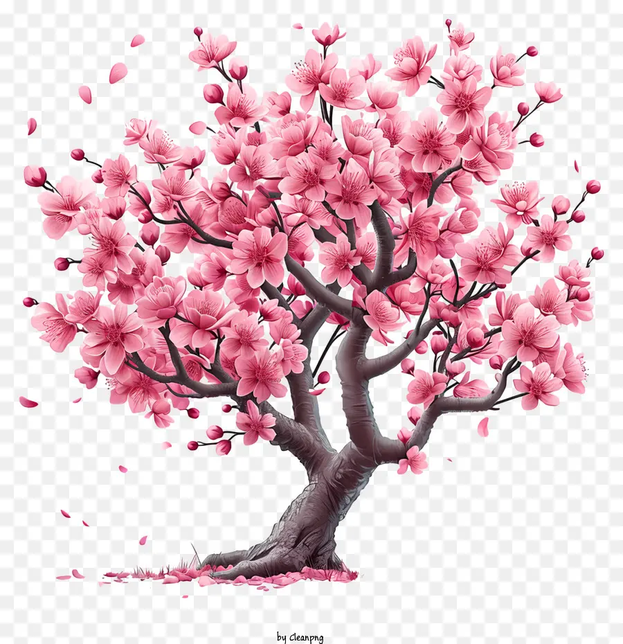árvore De Flor De Cerejeira Pastel，Flores Florescentes Rosa PNG
