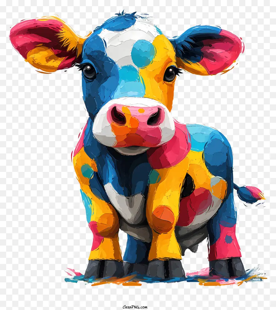 Cartoon Cow，Vaca Colorida PNG