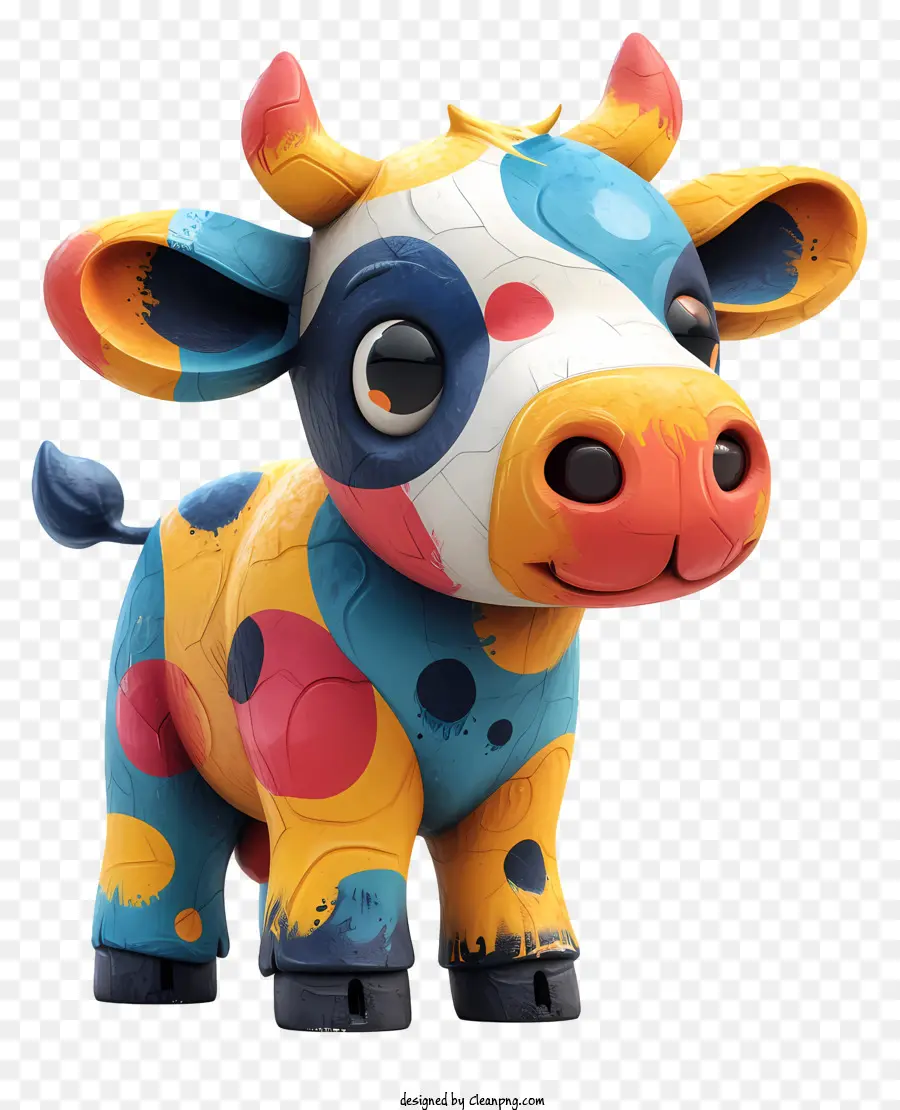 Cartoon Cow，Vaca Colorida PNG