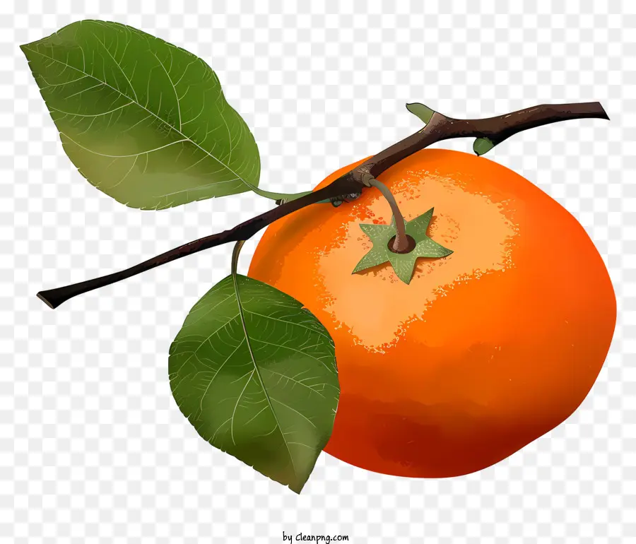 Persimmon No Estilo Aquarela，Frutas Laranja Maduras PNG