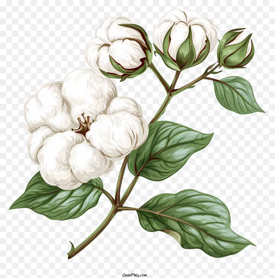 Flores De Algodão，Flor De Algodão Branco PNG