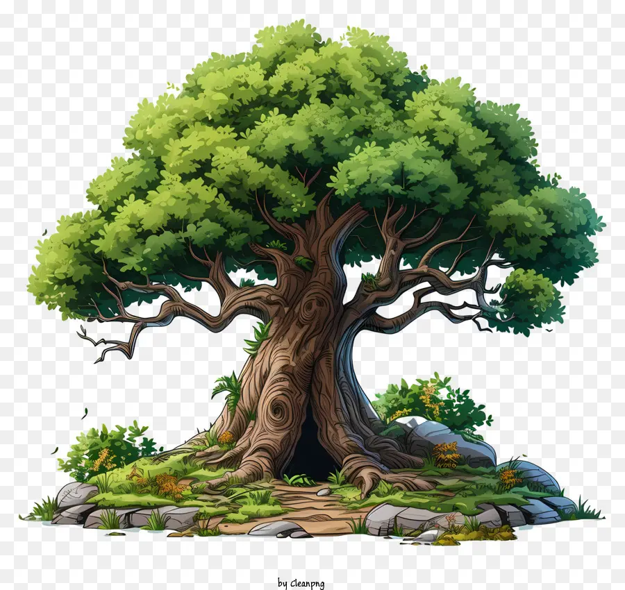 árvore Grande Desenhada à Mão，árvore PNG