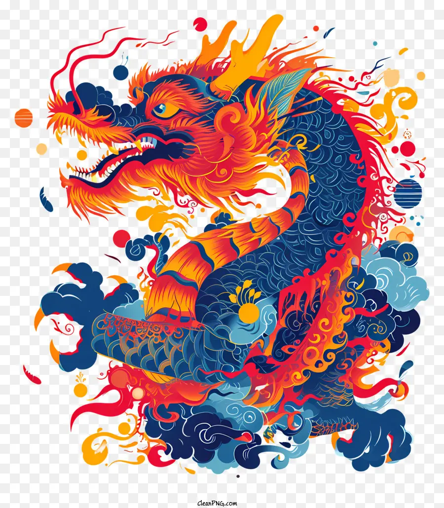 Ano Novo Chinês，Dragão De Arte PNG