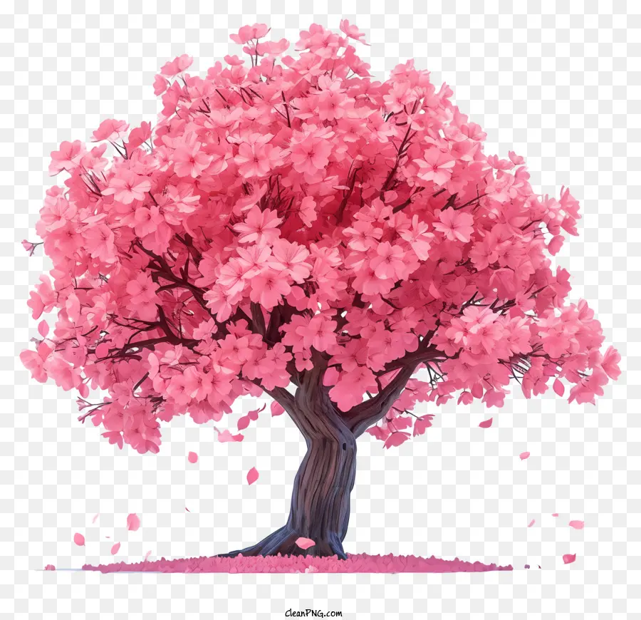 árvore De Flor De Cerejeira Plana，árvore De Sakura PNG