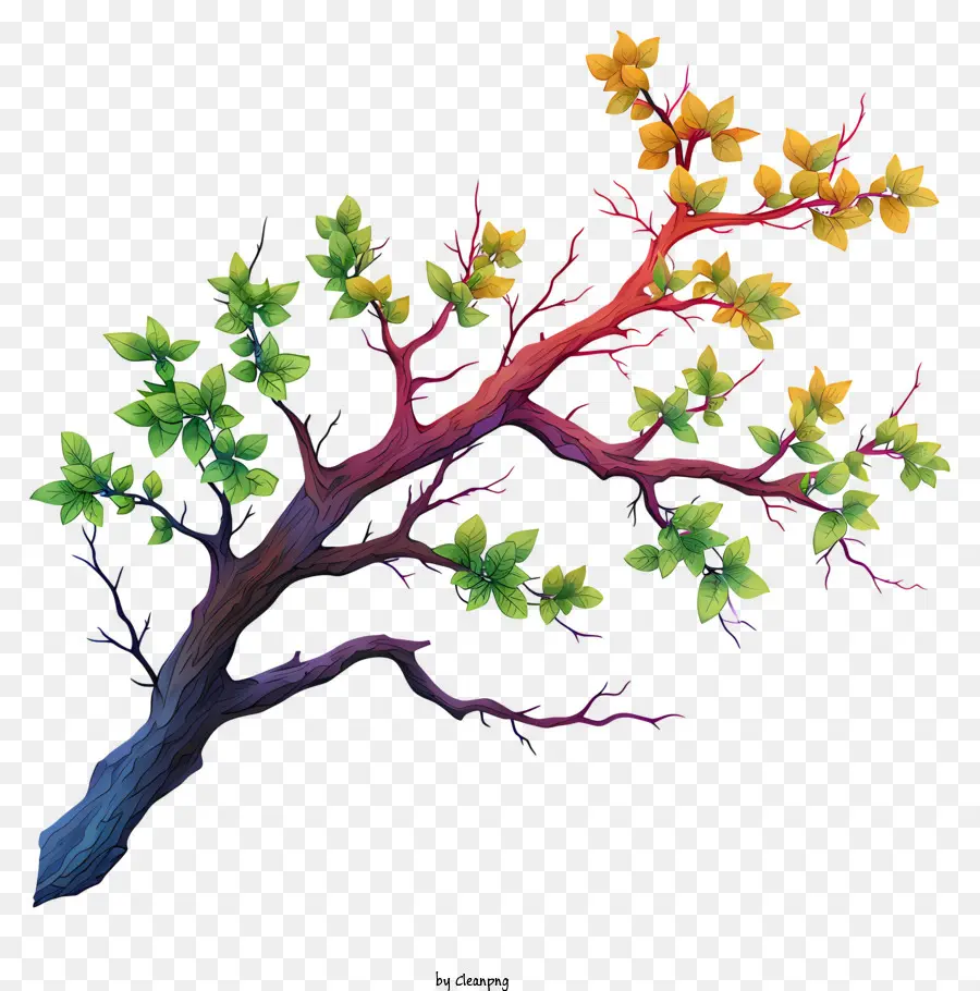 Galho De árvore Pastel，árvore De Ilustração PNG