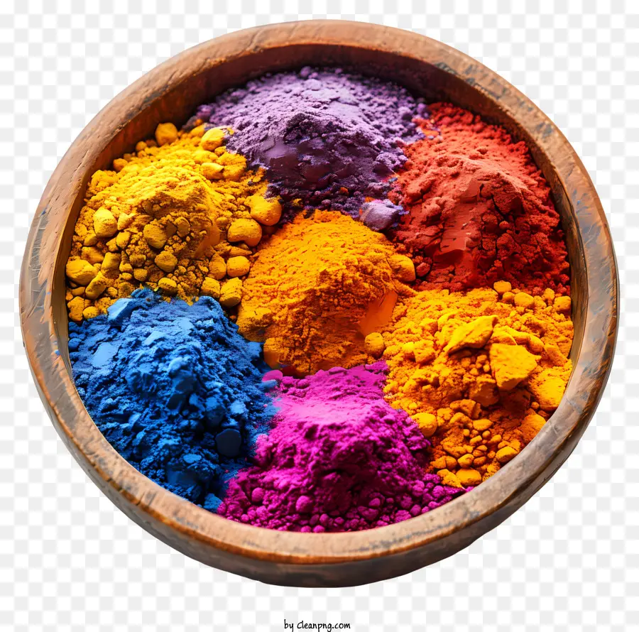 Holi Powder，Tigela De Madeira PNG