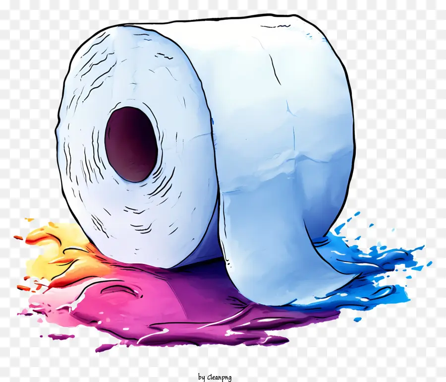 Tintas Multicoloridas Papel Higiênico，Rolo De Papel Higiênico Colorido PNG