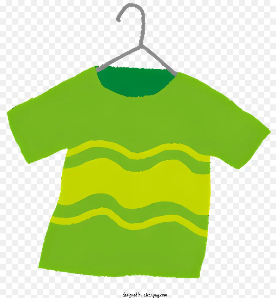 Verde Tshirt，Cabide De Arame PNG