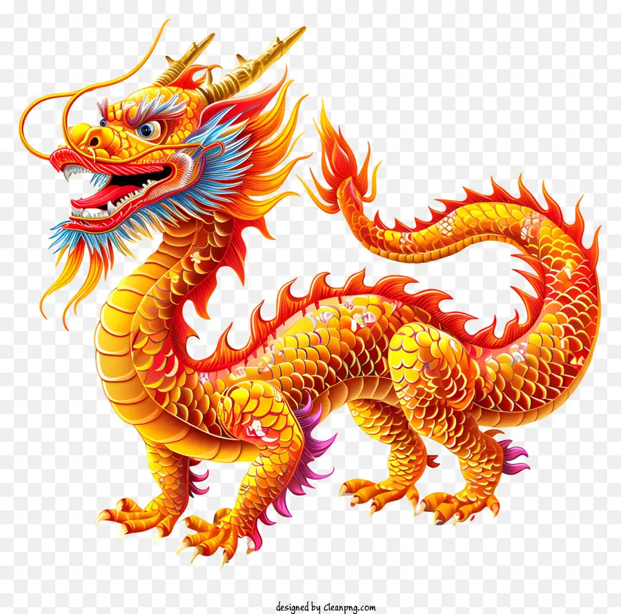 Ano Novo Chinês，Dragão De Ouro PNG
