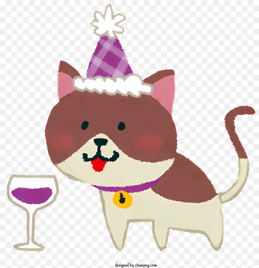 Festa De Elementos，Gato Usando Chapéu De Aniversário PNG